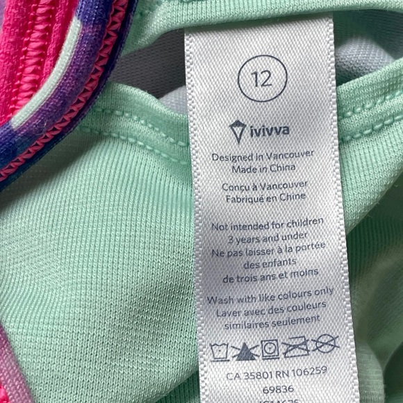Ivivva by Lululemon girls tank top- size 12 - Picture 3 of 3